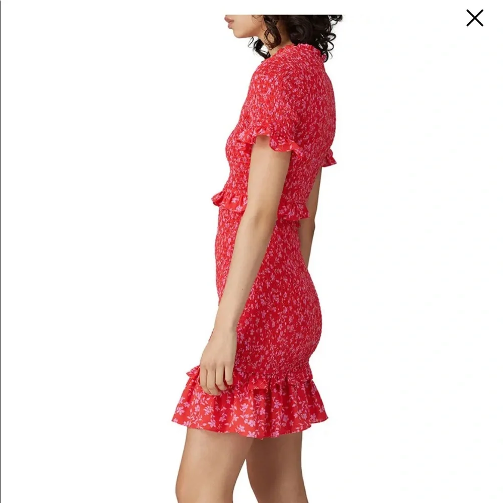 Floral Red Ruffle Dress - Picture 5 of 9